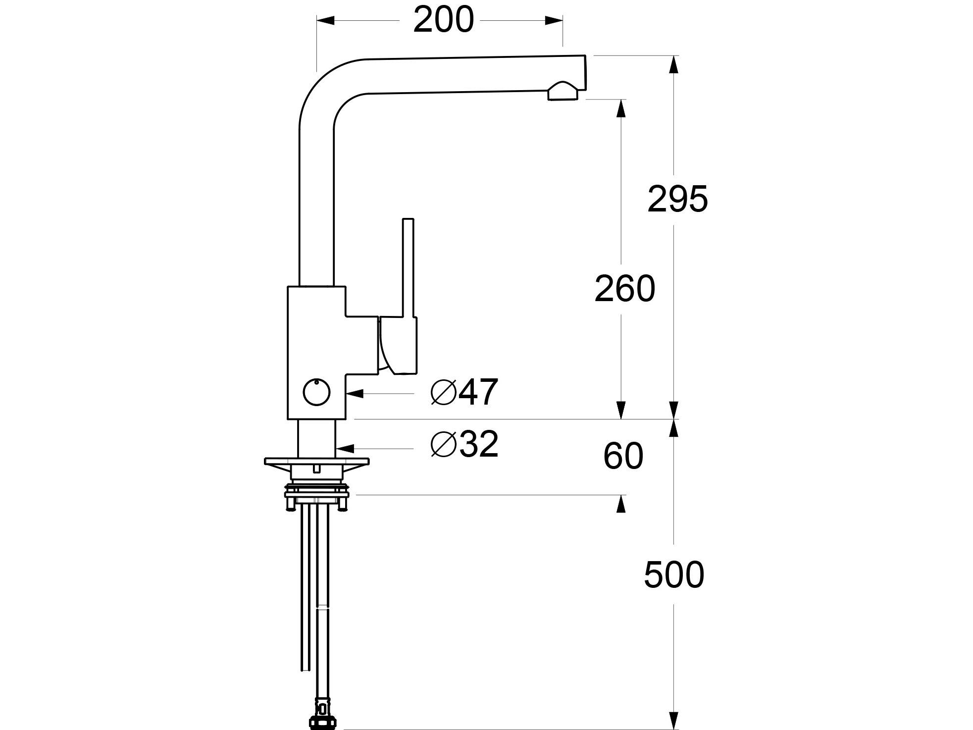 Однорычажный смеситель для кухни с поворотным изливом GUGLIELMI RUBINETTERIE чистый ARCH-00010521 - Вид №3
