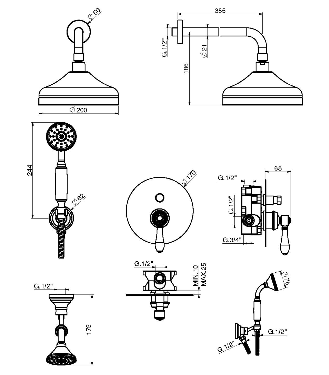 Смеситель для душа с одной ручкой GATTONI Orta ARCH-00069316 - Вид №2