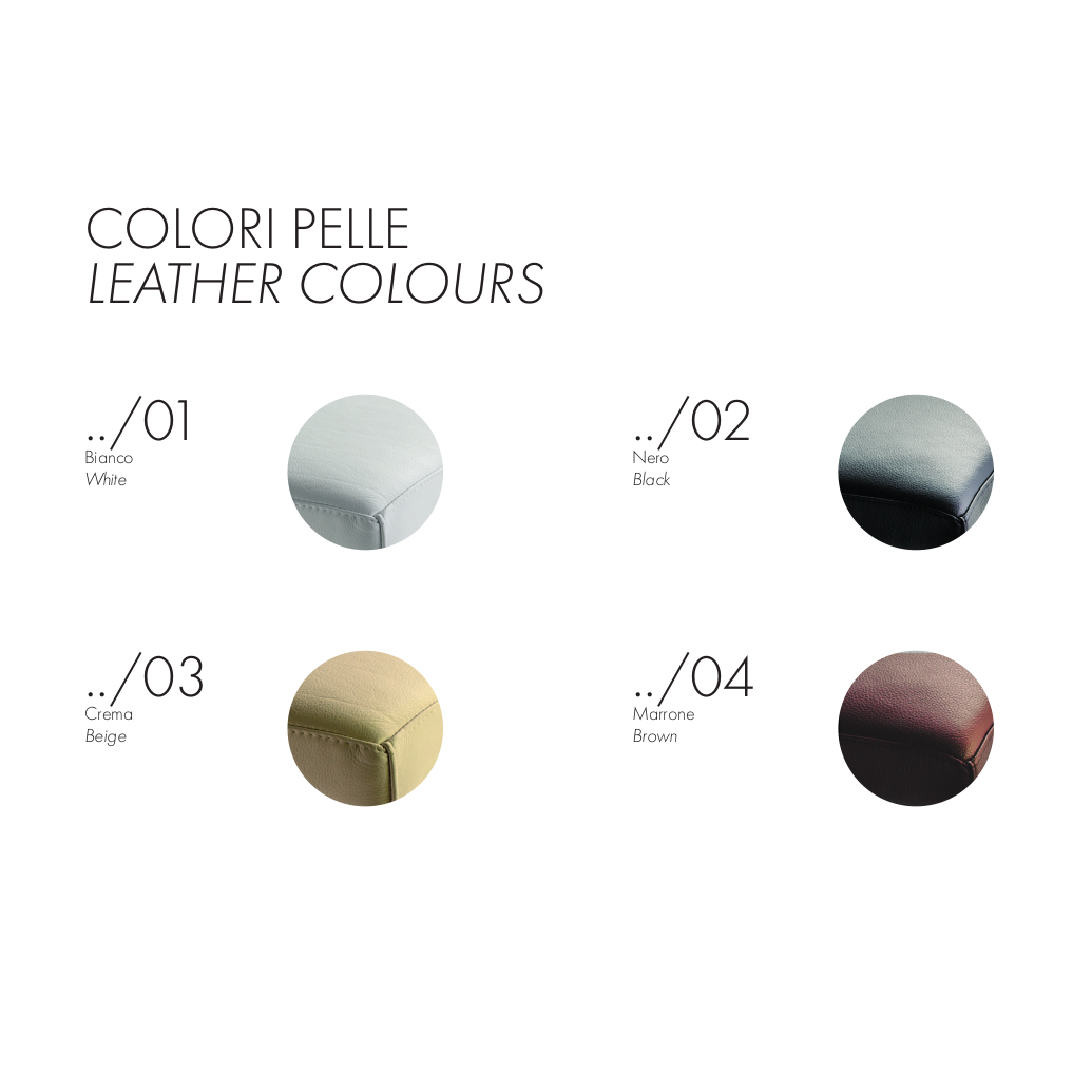 LINO/XS/.. 3SC Табурет на 4 ножках из сатинированной нержавеющей стали - подушка из гладкой кожи Moderno Treesseci 3SC - Вид №1