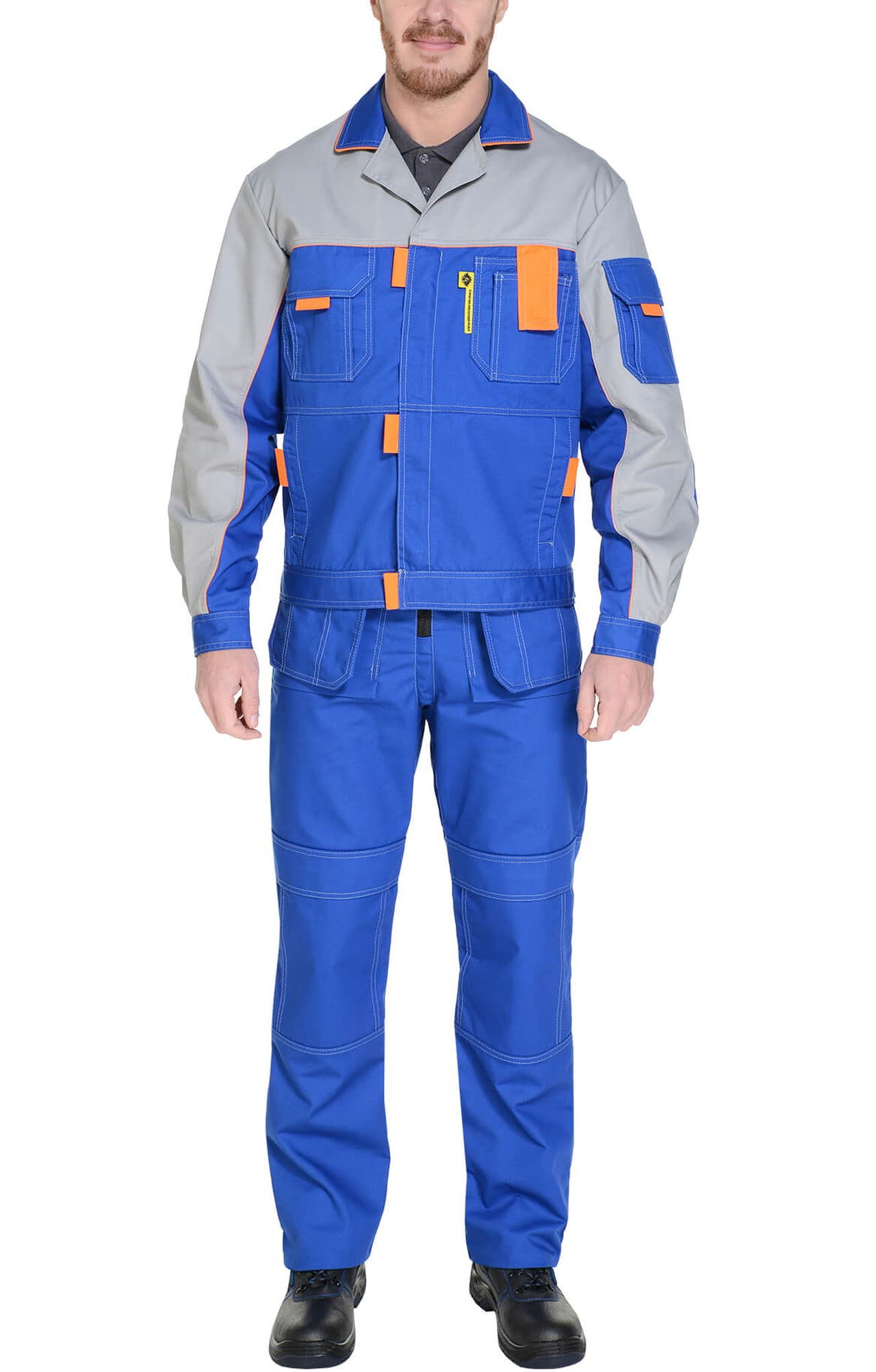 65260 Костюм "Профессионал-2" василек-светло-серый  Летняя спецодежда  размер 64-66/194-200  - Вид №19