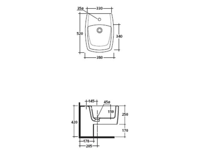 Керамический полупустой биде Galassia SA.02 ARCH-00104962 - Вид №3