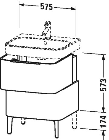 H2637101313 Тумбочка напольная Happy D.2 #H26371 575 x 480 мм Американский орех, натуральный шпон Duravit - Вид №2