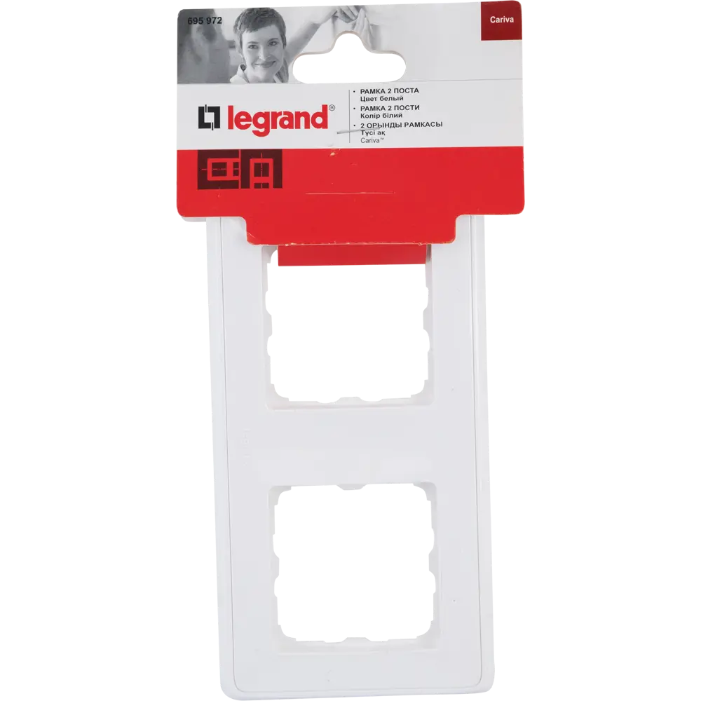 Рамка для розеток и выключателей Legrand Cariva 2 поста, цвет белый STLM-2063199 - Вид №4