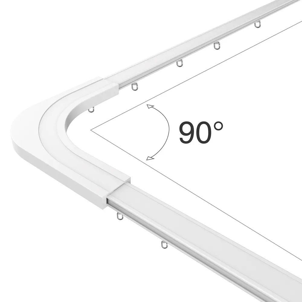 Эркер 90° для электрокарниза с винтовым креплением Эскар 77731 пластик цвет белый STLM-2172746 - Вид №1