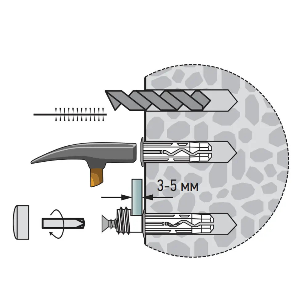 Крепление для зеркала 18 мм металл/пластик цвет черный 4 шт ЕВРОПАРТНЕР STLM-2157501 - Вид №3