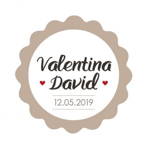 X629.13 PERS. 72 Индивидуальные стикеры onda beige с сердечками Dekoraniaevents Bodas