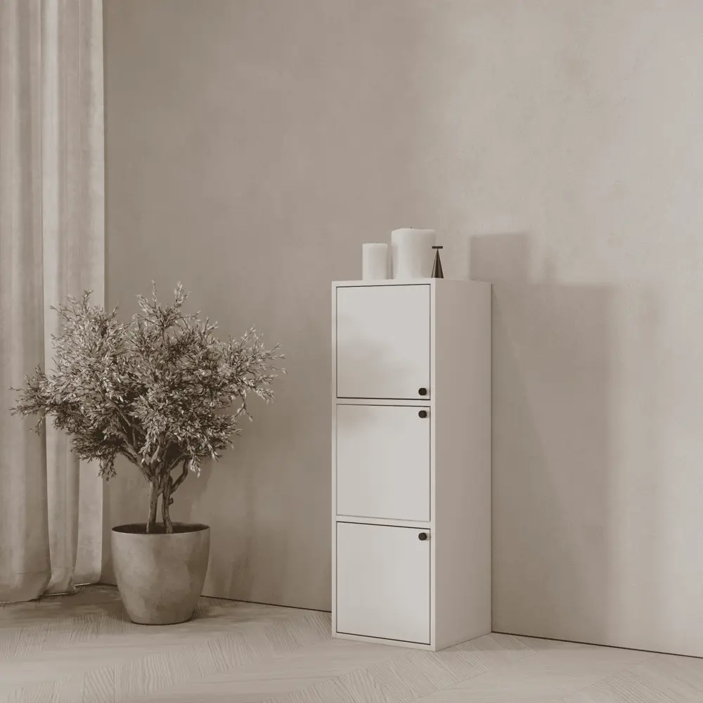 Стеллаж KONSENSA Руан 3 секции 36x104x31.7 см ЛДСП цвет белый STLM-2140804 - Вид №9