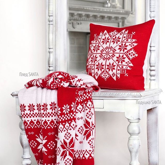 Плед SANTA APERO ДИЗАЙНЕРСКИЕ, НОВЫЙ ГОД 030114 Красный  - Вид №1