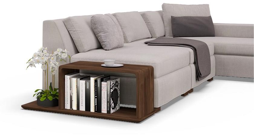 DE.CI Приставной столик из орехового дерева с полкой для журналов Claw 12-unit-100 - Вид №4