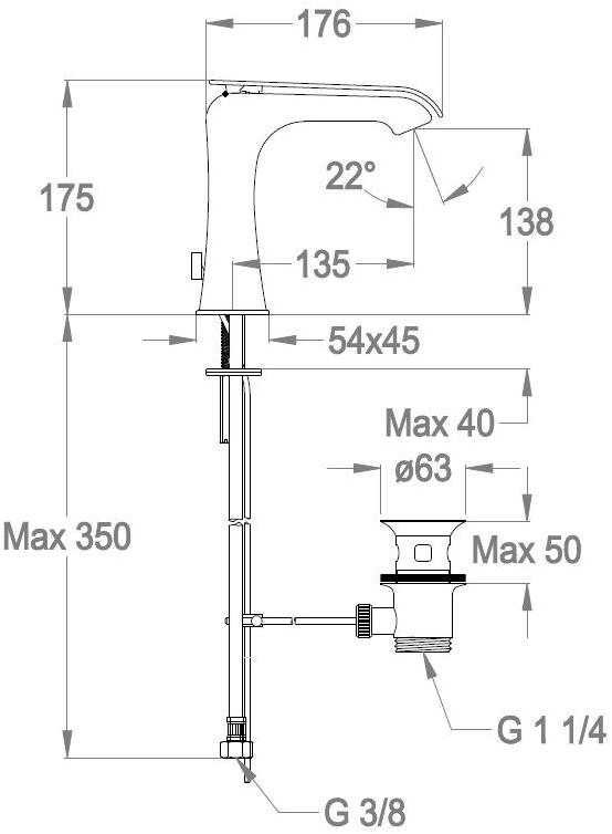 Fir Italia Смеситель для умывальника, однорычажный Déco 87 8715205 - Вид №1
