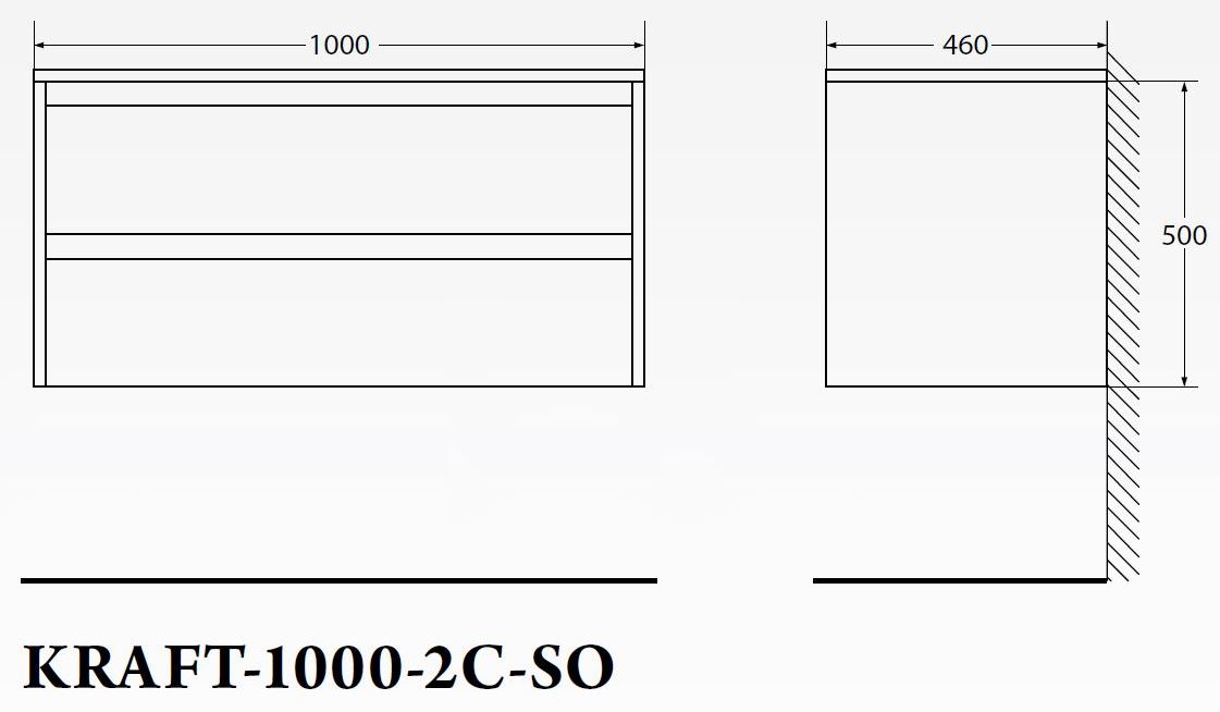 Мебель для ванной BelBagno KRAFT-1000-2C-SO-RT  - Вид №1