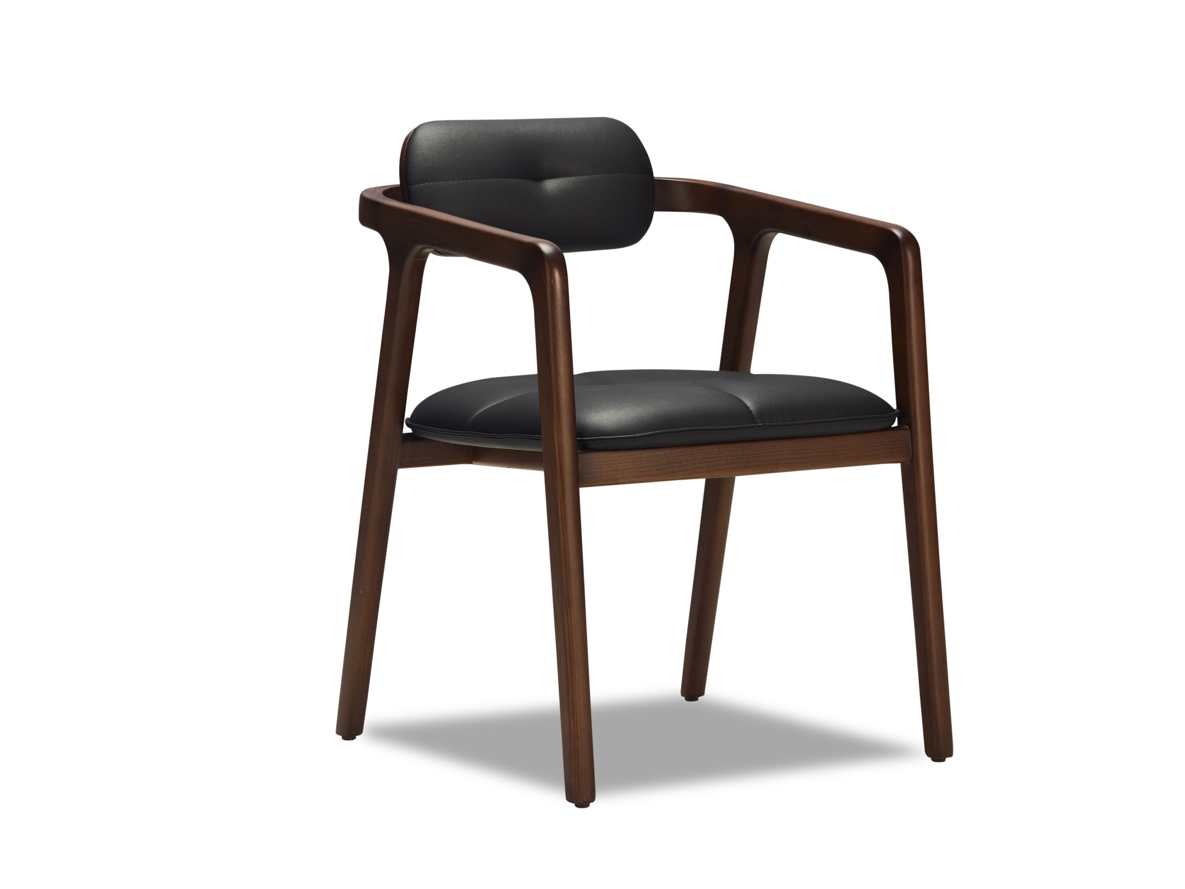 Стул из кожи и ясеня с подлокотниками Papell Design гостиница ARCH-00114405 - Вид №1