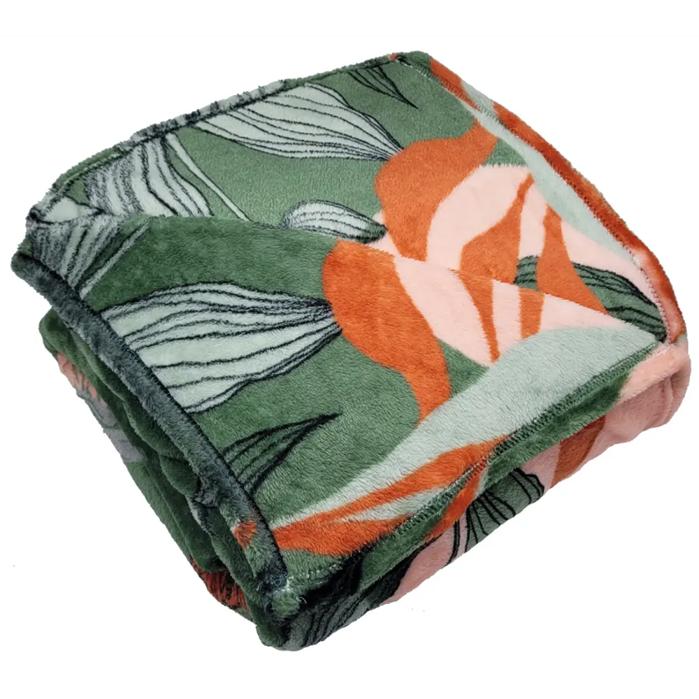 Плед Fantaisie 180x200 см фланель цвет зеленый Ardenza STLM-2061480