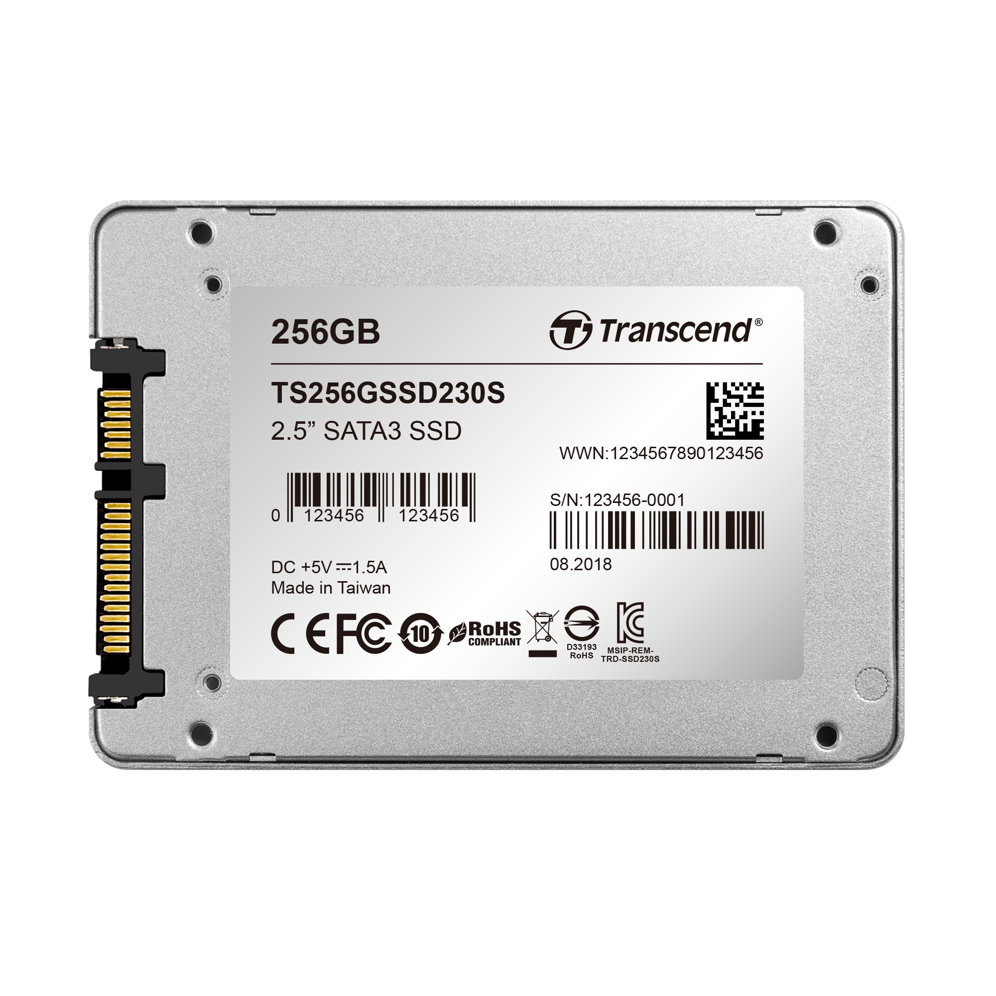 TS256GSSD230S 256gb ssd, 2.5", sata iii 6gb/s ssd230 3d nand Transcend Santreyd  - Вид №1