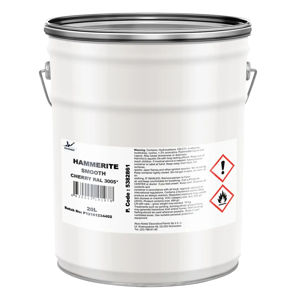 Краска по ржавчине Hammerite гладкая цвет вишневый 3005 20 л STLM-2069950