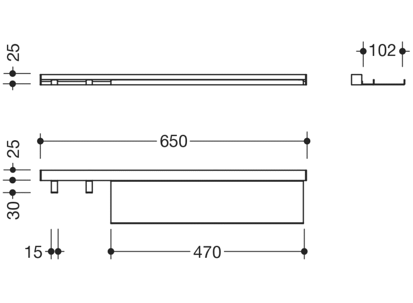 950.13.0032 Настенный профиль с полкой и 2 крючками HEWI Waschtische  - Вид №1
