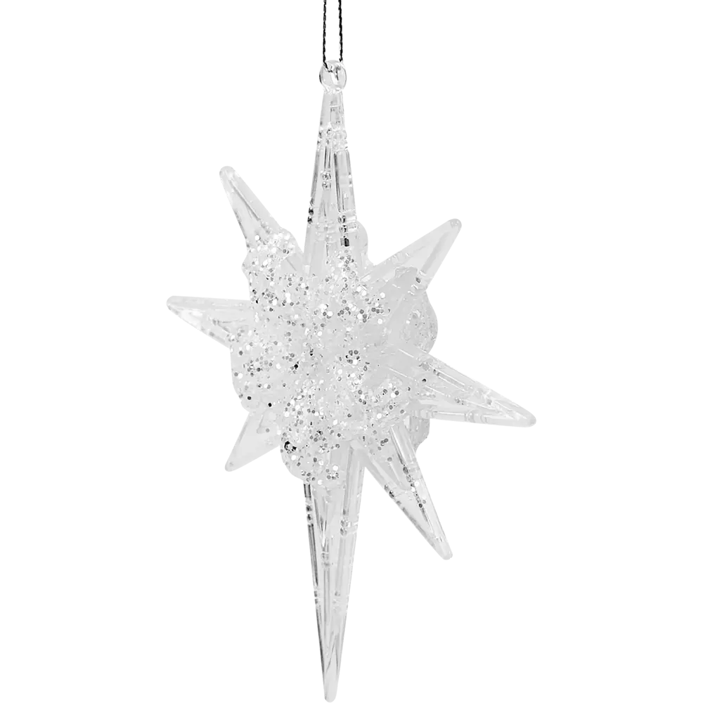 87036506 Елочная игрушка Звезда 15.5x12.5 цвет белый STLM-0954523 Santreyd 