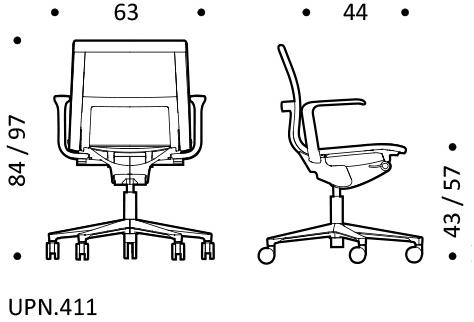 ICF Поворотное офисное кресло из сетки с 5 спицами и колесиками Una chair sun-id-1492929 - Вид №3