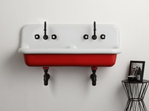 Керамическая двойная подвесная раковина