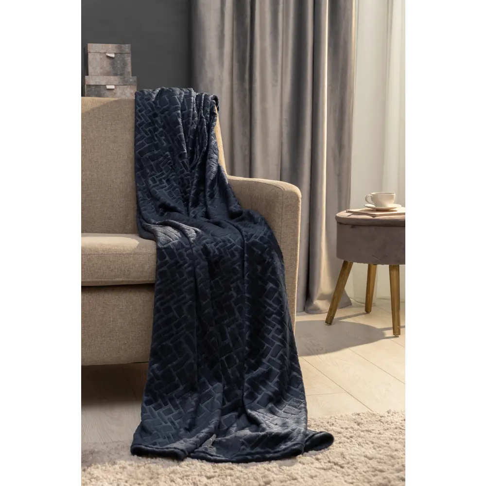 Плед Arce 200x220 см фланель цвет темно-синий Ardenza STLM-2073054 - Вид №3