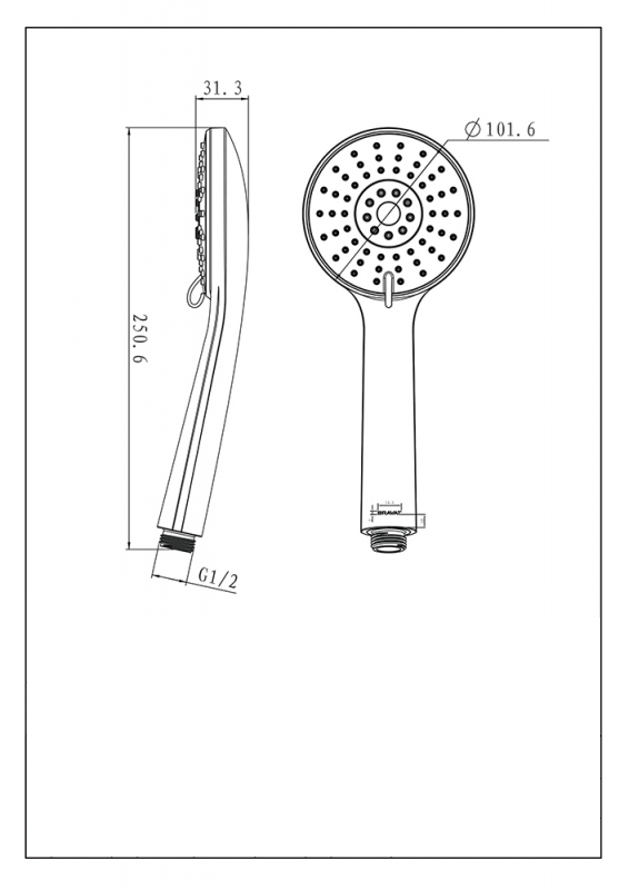 Душевая лейка - 3 режима переключения STREAM P70138CP-1A-RUS bravat - Вид №1