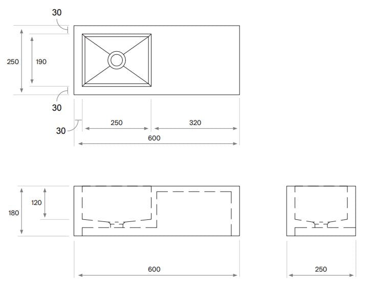 Одиночный подвесной прямоугольный умывальник COCOON Maison ARCH-00110450 - Вид №15