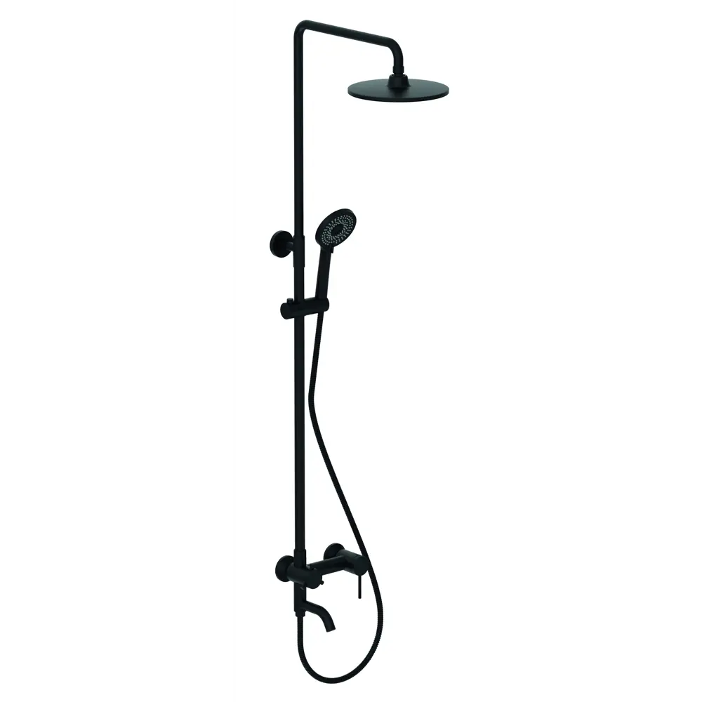 Душевая стойка для ванной с смешанным креплением Терни KONSENSA черный STLM-2151722