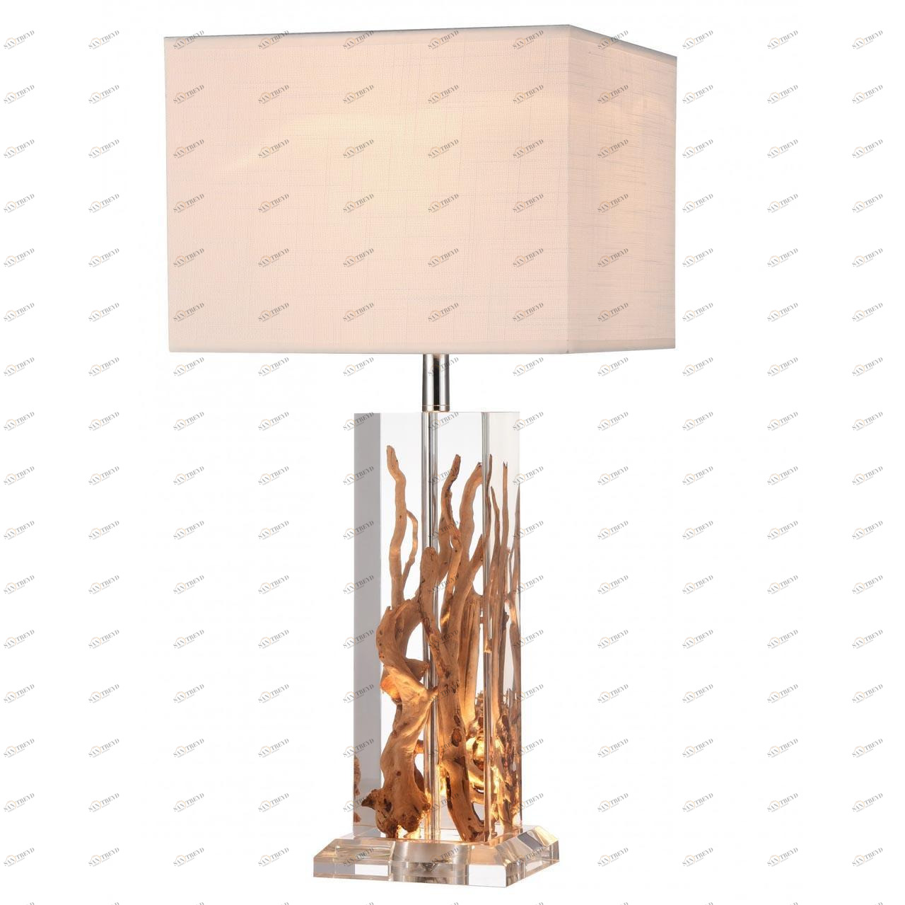 Настольная лампа Divinare 3201/09 TL-2 DIVINARE ИНТЕРЬЕРНЫЕ 194943 Белый;коричневый;прозрачный 