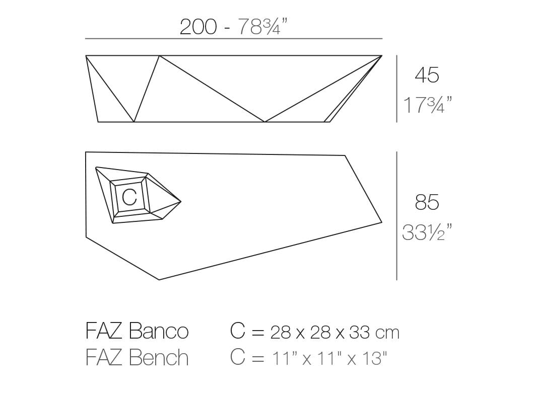Модульная скамейка из полиэтилена без спинки Vondom Faz ARCH-00038745 - Вид №5