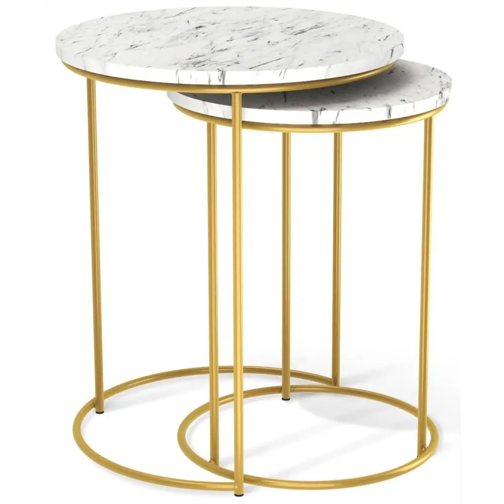 Журнальный столик Double круглый 43.5x43.5 см белый Sheffilton STLM-2100725