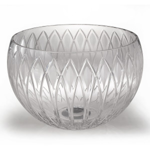 CBGRA 3SC Умывальник из хрусталя 24% Pbo, выгравированный полностью вручную. Глянцевая и матовая гравировка для получения элегантного и изысканного дизайна. Размеры: Диаметр см. 39 — ч. см. 27 Умывальник поставляется с латунным основанием и латунным сливо