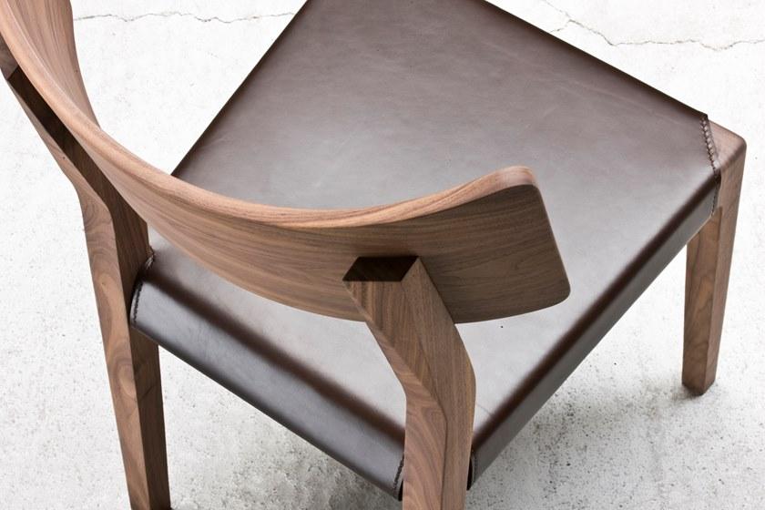 Gervasoni Стул из орехового дерева с коричневым кожаным сиденьем Sweet sun-id-1424166 - Вид №1