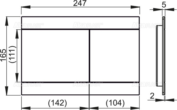 Кнопка управления для скрытых систем инсталляции, нержавеющая сталь-белый глянец ALCAPLAST FUNWHITE - Вид №1