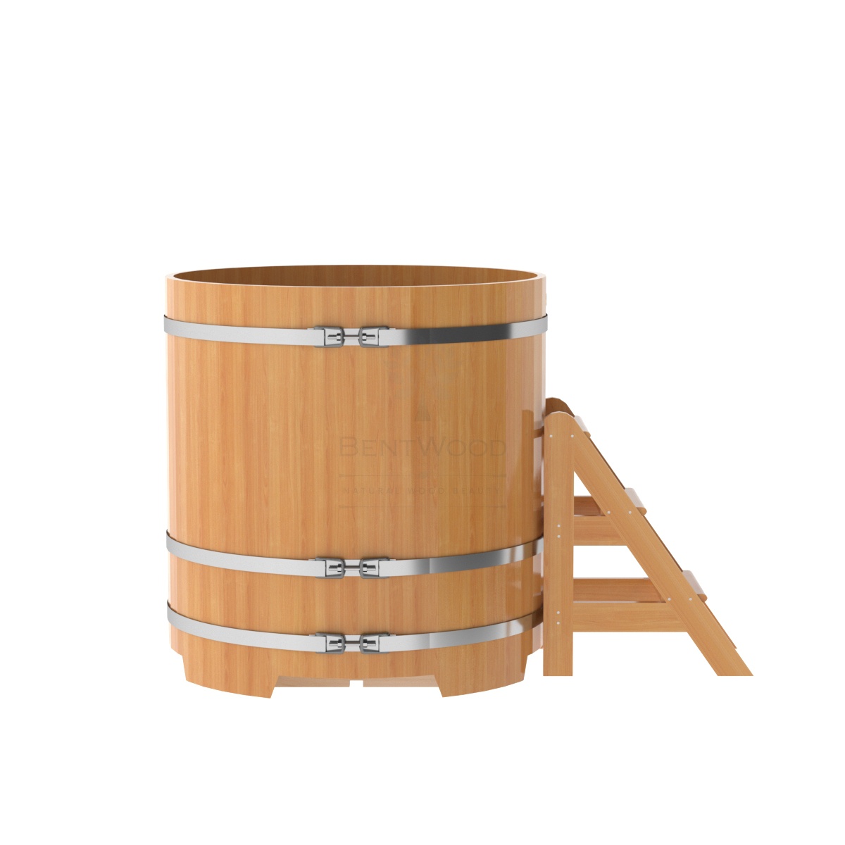 1198 Купель круглая из лиственницы d=1,17х1,2 натуральная премиум Alyarus  - Вид №2