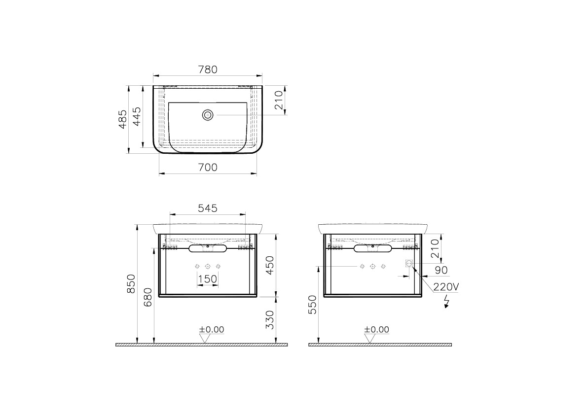 60816 Раковина Vitraglobal Sento - Вид №1