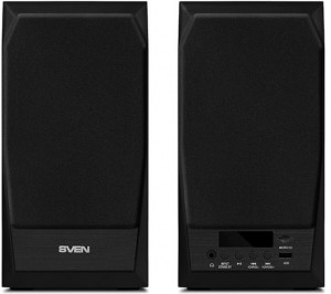 SV-014018 mc-10, чёрный, акустическая система 2.0, мощность 2x25вт (rms), fm-тюнер, usb/microsd, дисплей, пульт ду, bluetooth Sven