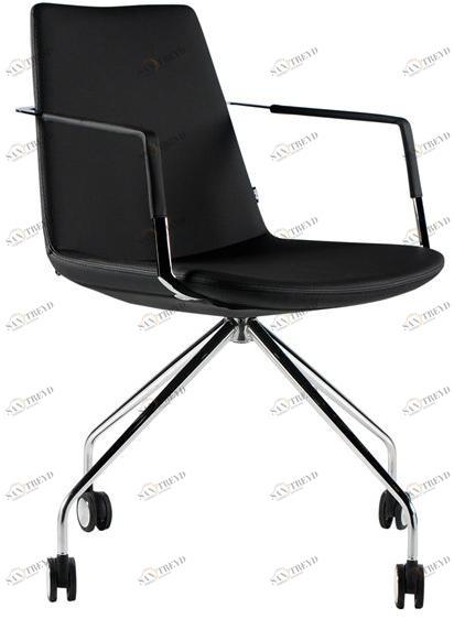 B&T Design Офисный стул на козелке с подлокотниками на колесиках Pera sun-id-1381745