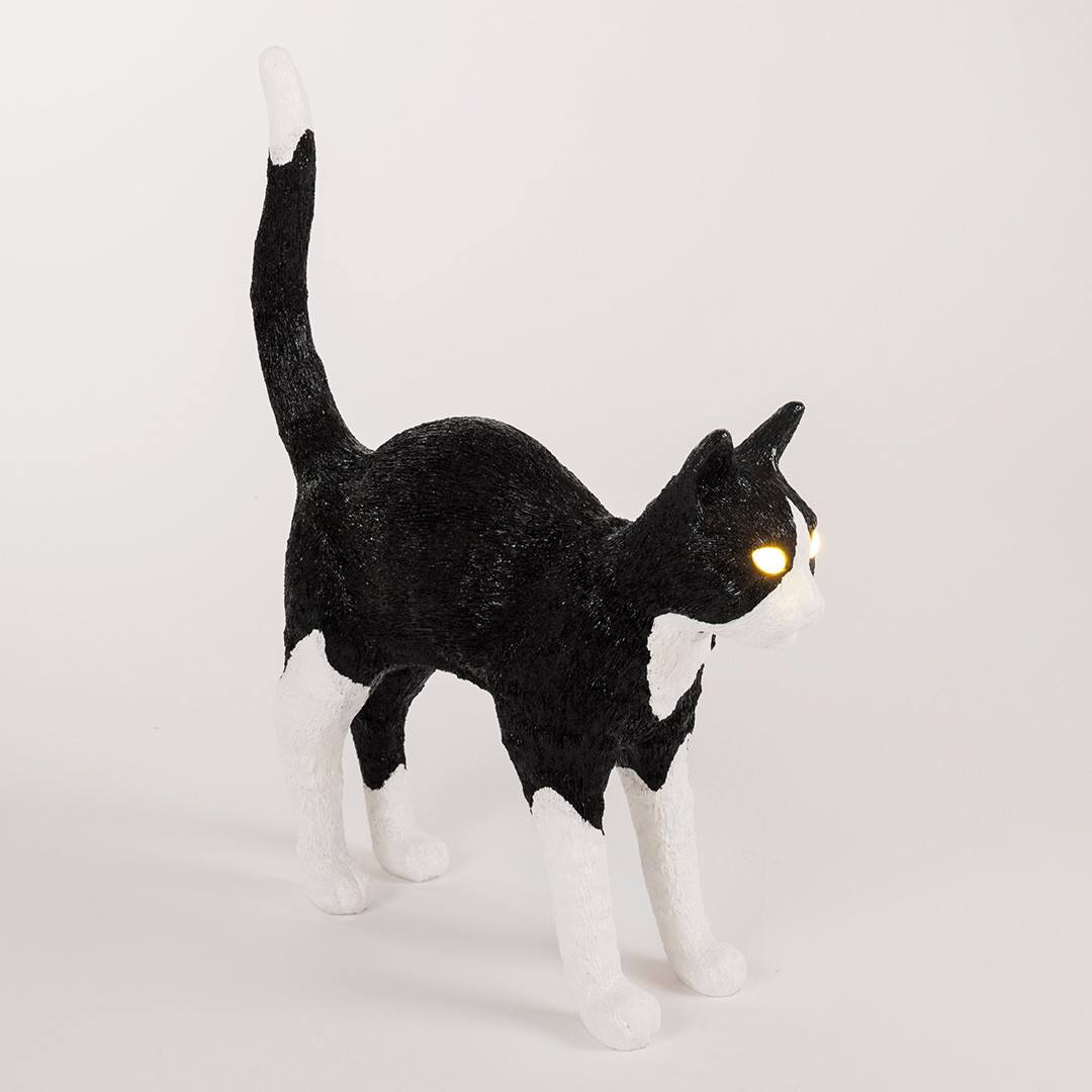 Seletti 15042 JOBBY THE CAT BLACK & WHITE лампа настольная кот 115538 - Вид №1