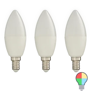Набор умных ламп светодиодных Wi-Fi Osram Smart Plus E14 220-240 В 5 Вт свеча матовая 470 лм изменение цвета RGB 3 шт