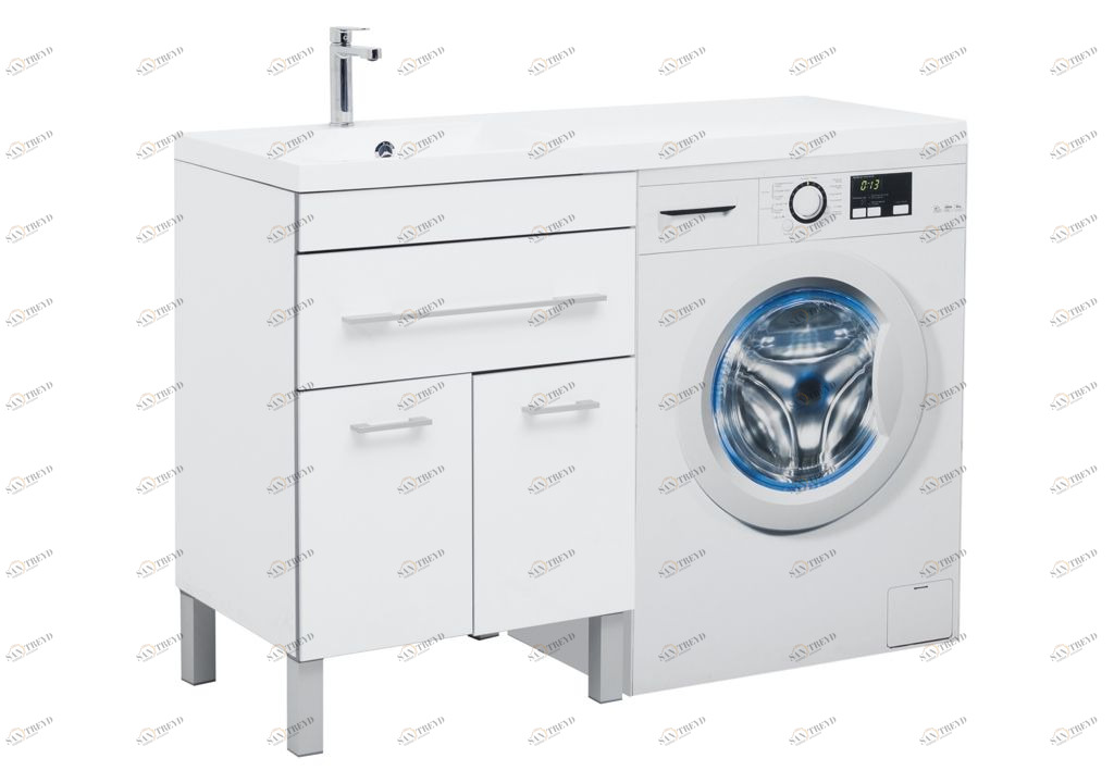 Тумба с раковиной Aquanet Верона 120 L белый (напольная, 1 ящик, 2 дверцы) 0018250700239565