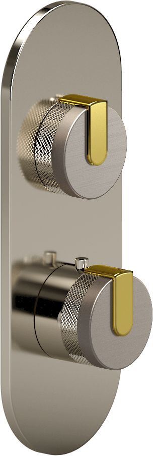 E-8026-R1BNiE0-L1PB-PN-T Планка M-Series с 2 ручками - Внешняя часть GRAFF MOD+