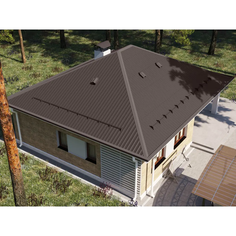 Профнастил С21 0.45 мм 1050x2000 мм RAL 8017 коричневый 82252741 STLM-2034298 Santreyd  - Вид №3