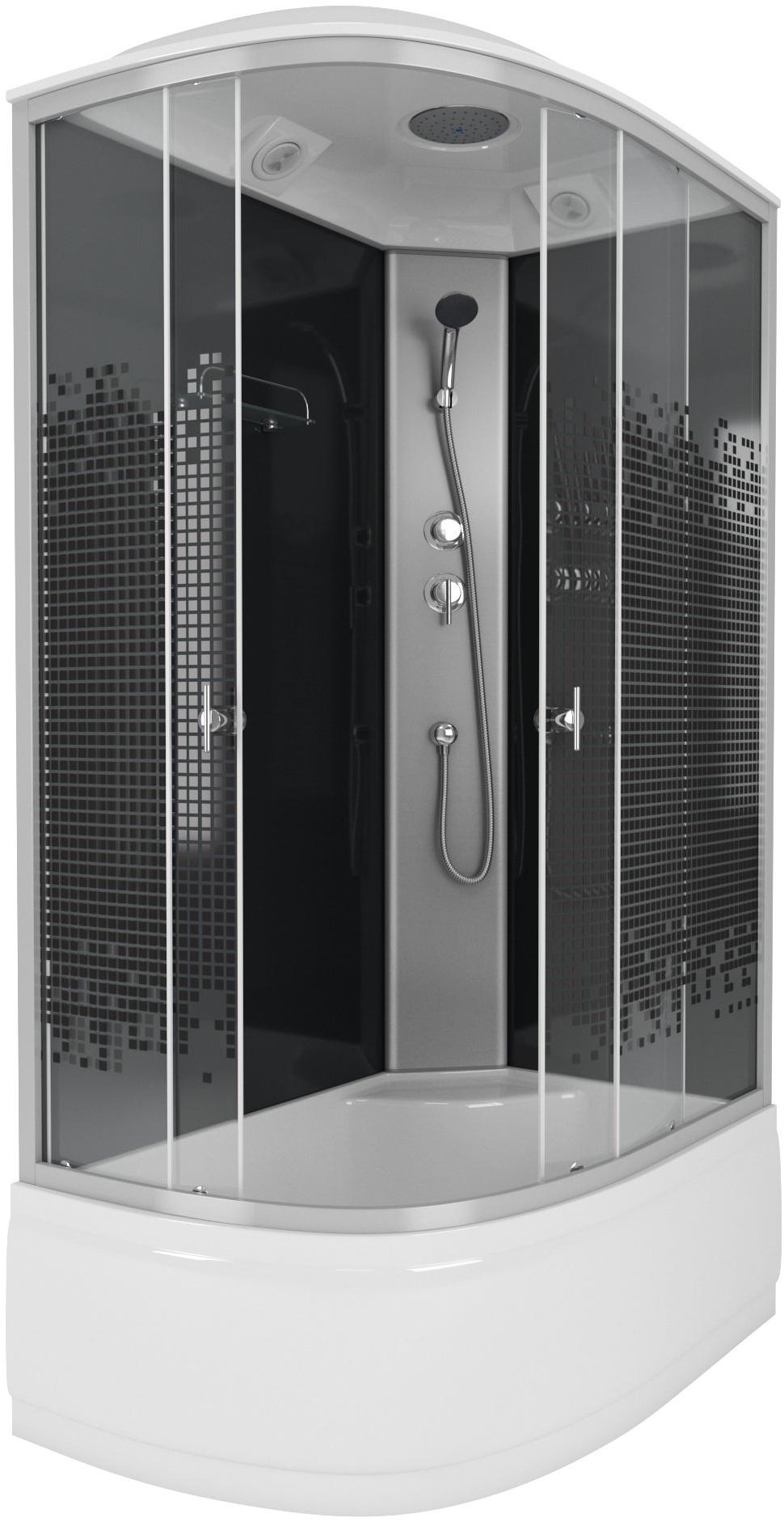 Душевая кабина NG- 7510-14R BLACK (1200х800х2150) высокий поддон(40см) стекло МОЗАИКА Niagara ECO 7510R - Вид №1