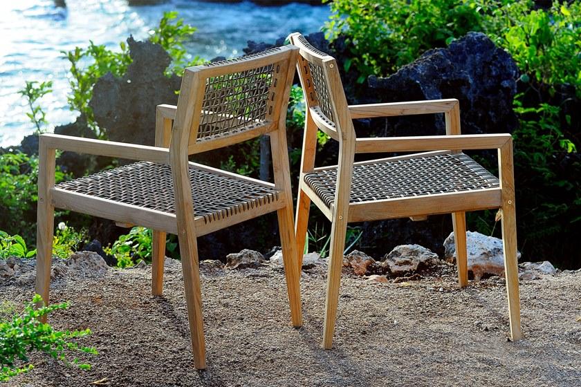 cbdesign Садовый стул из тика и веревки с подлокотниками Vienna Tj 309 - Вид №2