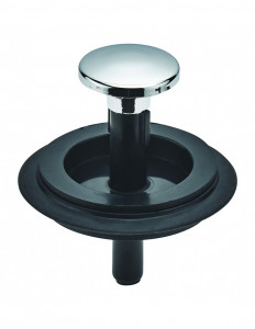 044500 005 00  Ручной вентиль для слива раковины с корзиной Д. 90 мм, нержавеющая сталь и черный цвет Valentin Сталь