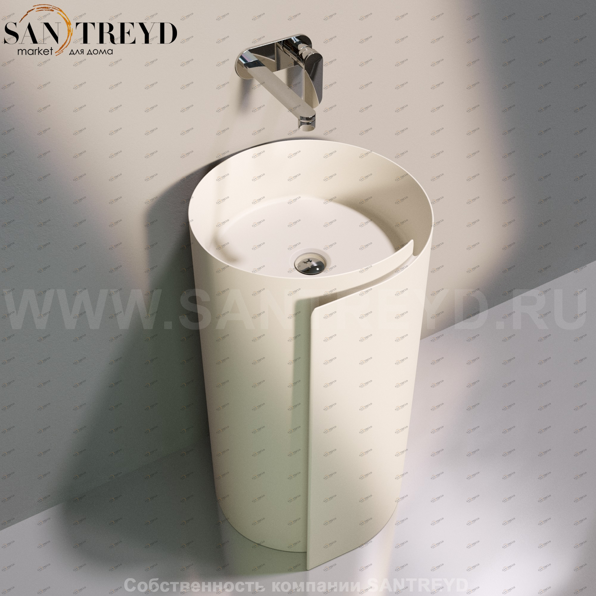 MR44P9003 Напольная раковина стоящая круглая Ceramica Flaminia Roll