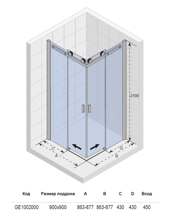 GE1002000 Душевой уголок Riho Baltic Santreyd - Вид №3