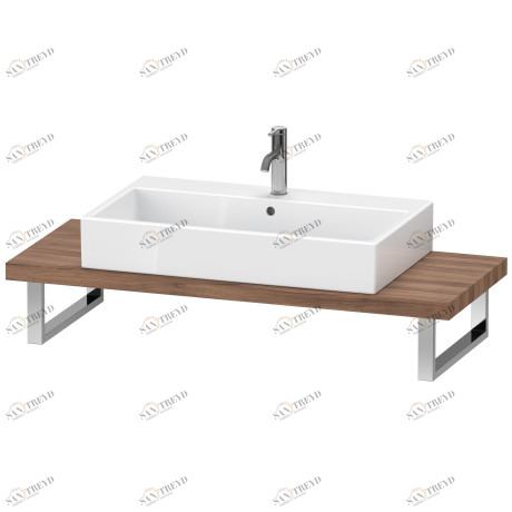 LC100C07979 Консоль для накладной и встраиваемой сверху раковины компакт, Толщина консоли 45 мм L-Cube #LC100C 480 мм Орех натуральный, декор Duravit