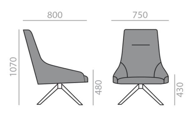 Вращающееся кресло с высокой спинкой Andreu World Alya ARCH-00065579 - Вид №2
