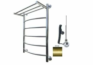 Полотенцесушитель электрический Aquanet Romeo 800x400 бронза, с верхней полкой
